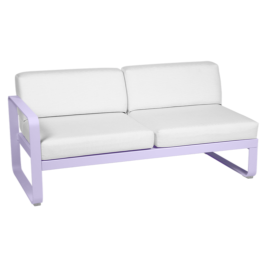 Fermob Bellevie 2-Seater Left Module – Marshmallow frame with Off-White fabric cushions