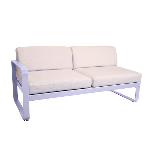 Fermob Bellevie 2-Seater Left Module – Marshmallow frame with Pearl fabric cushions