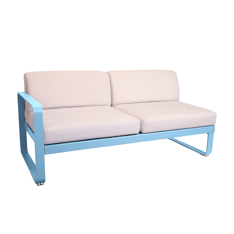 Load image into Gallery viewer, Fermob Bellevie 2-Seater Left Module – Maya Blue frame with Pearl fabric cushions

