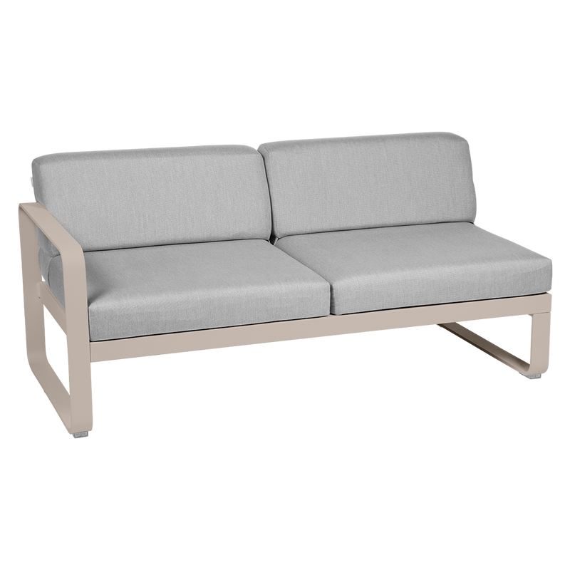 Load image into Gallery viewer, Fermob Bellevie 2-Seater Left Module – Nutmeg frame with Flannel Grey fabric cushions
