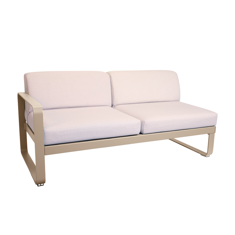 Load image into Gallery viewer, Fermob Bellevie 2-Seater Left Module – Nutmeg frame with Pearl fabric cushions
