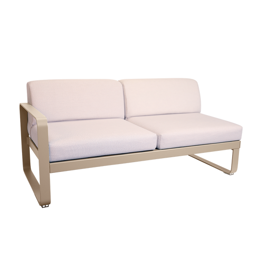 Fermob Bellevie 2-Seater Left Module – Nutmeg frame with Pearl fabric cushions