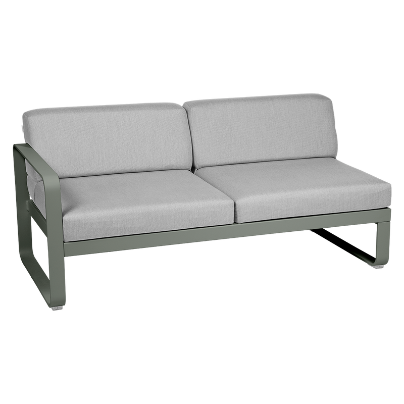 Load image into Gallery viewer, Fermob Bellevie 2-Seater Left Module – Rosemary frame with Flannel Grey fabric cushions

