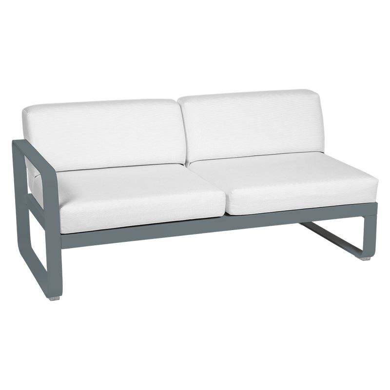 Load image into Gallery viewer, Fermob Bellevie 2-Seater Left Module – Storm Grey frame with Off-White fabric cushions
