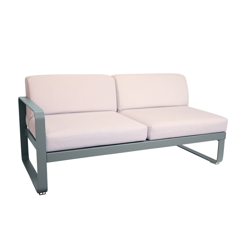 Load image into Gallery viewer, Fermob Bellevie 2-Seater Left Module – Storm Grey frame with Pearl fabric cushions
