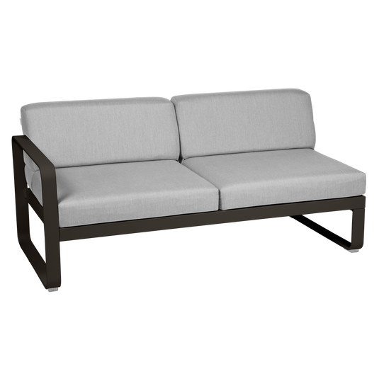 Fermob Bellevie 2-Seater Left Module – Tonka frame with Flannel Grey fabric cushions