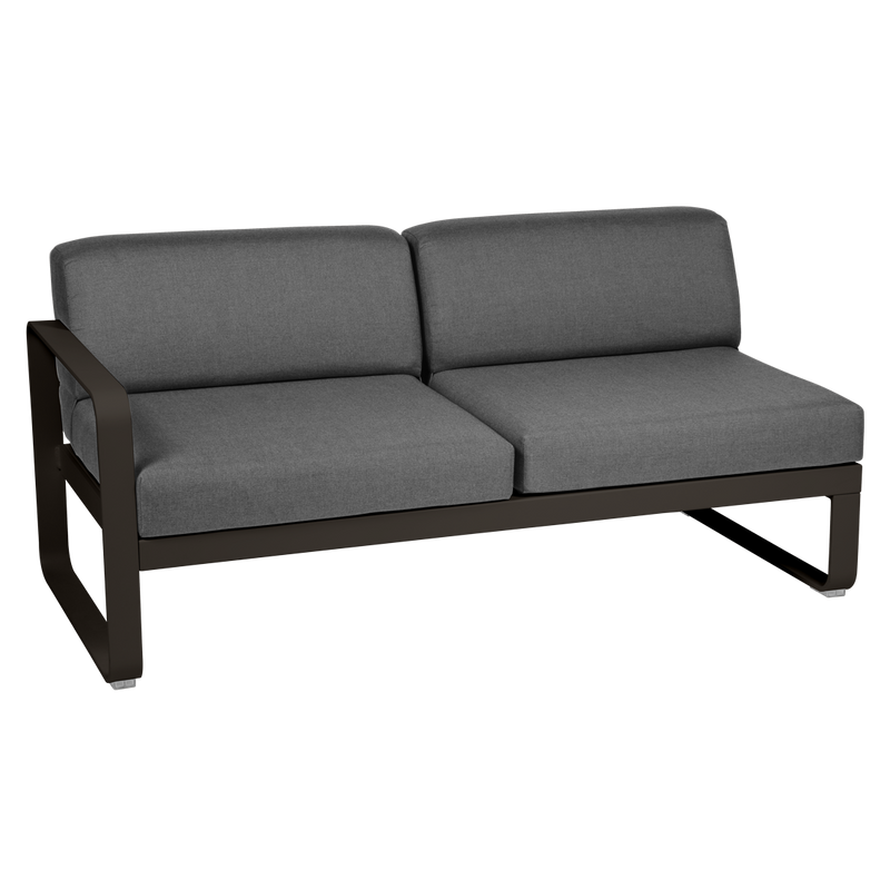 Load image into Gallery viewer, Fermob Bellevie 2-Seater Left Module – Tonka frame with Graphite Grey fabric cushions
