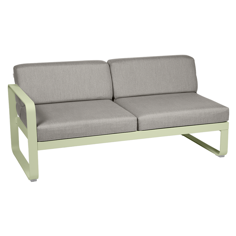Load image into Gallery viewer, Fermob Bellevie 2-Seater Left Module – Willow Green frame with Grey Taupe fabric cushions
