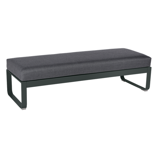 Fermob Bellevie 2-Seater Ottoman Bench – Anthracite frame with Graphite Grey fabric cushions