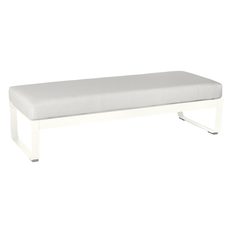 Load image into Gallery viewer, Fermob Bellevie 2-Seater Ottoman Bench – Cotton White frame with Off-White fabric cushions
