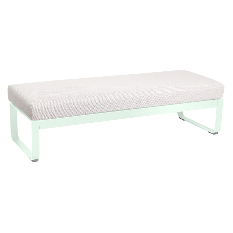 Load image into Gallery viewer, Fermob Bellevie 2-Seater Ottoman Bench – Ice Mint frame with Pearl fabric cushions
