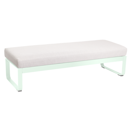 Fermob Bellevie 2-Seater Ottoman Bench – Ice Mint frame with Pearl fabric cushions