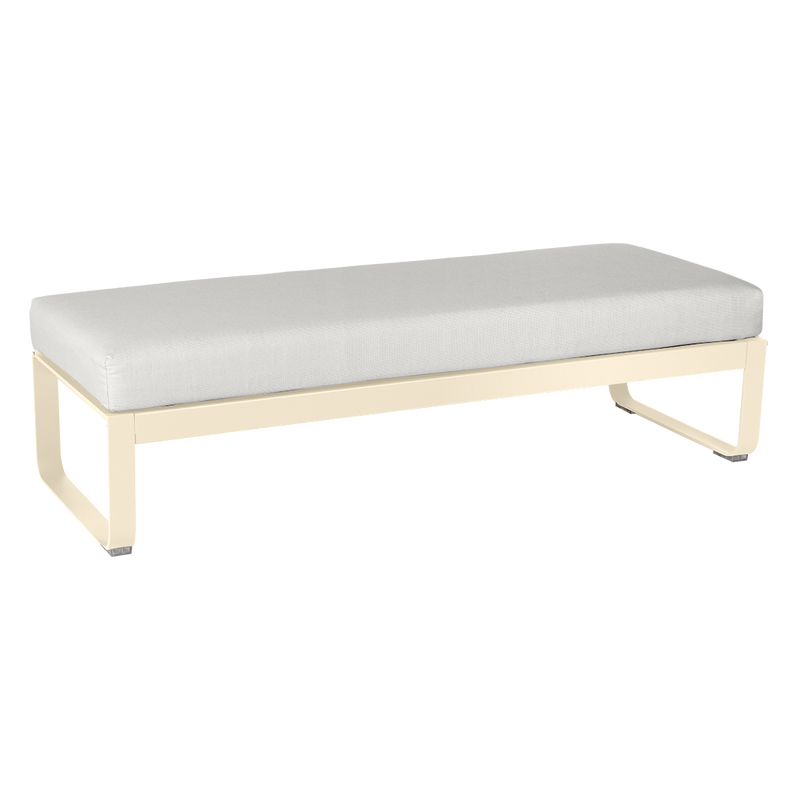 Load image into Gallery viewer, Fermob Bellevie 2-Seater Ottoman Bench – Latte Beige frame with Off-White fabric cushions
