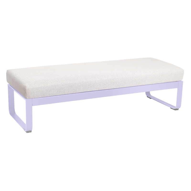 Load image into Gallery viewer, Fermob Bellevie 2-Seater Ottoman Bench – Marshmallow frame with Pearl fabric cushions
