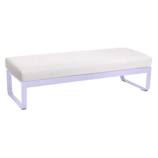 Fermob Bellevie 2-Seater Ottoman Bench – Marshmallow frame with Pearl fabric cushions