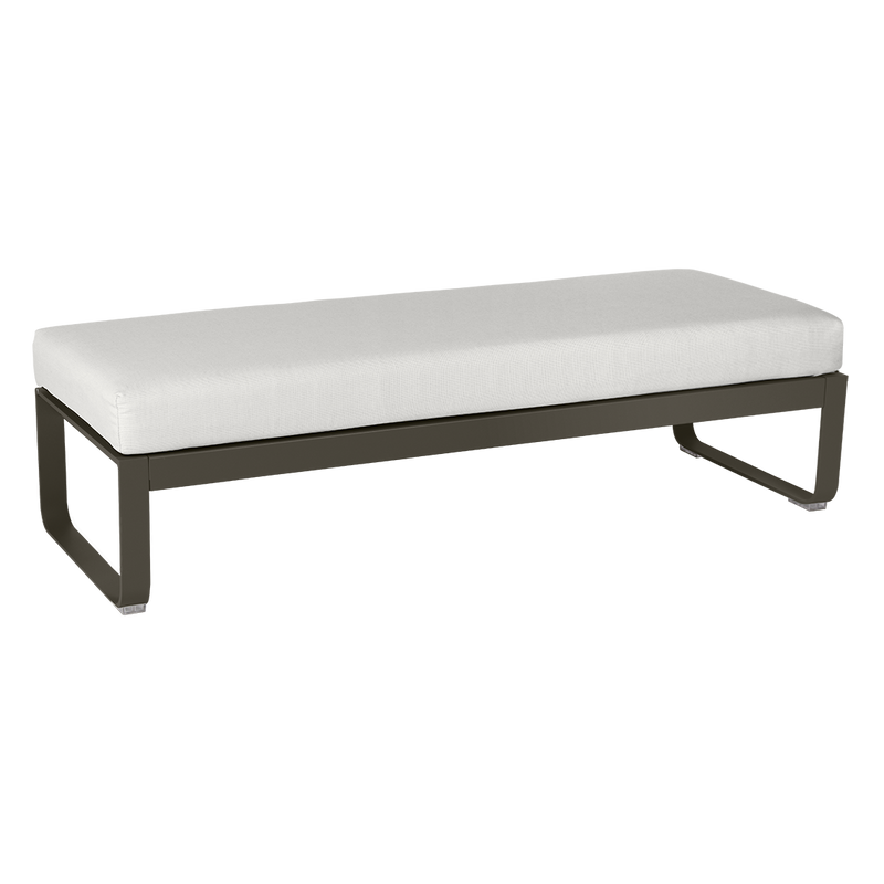 Load image into Gallery viewer, Fermob Bellevie 2-Seater Ottoman Bench – Tonka frame with Off-White fabric cushions
