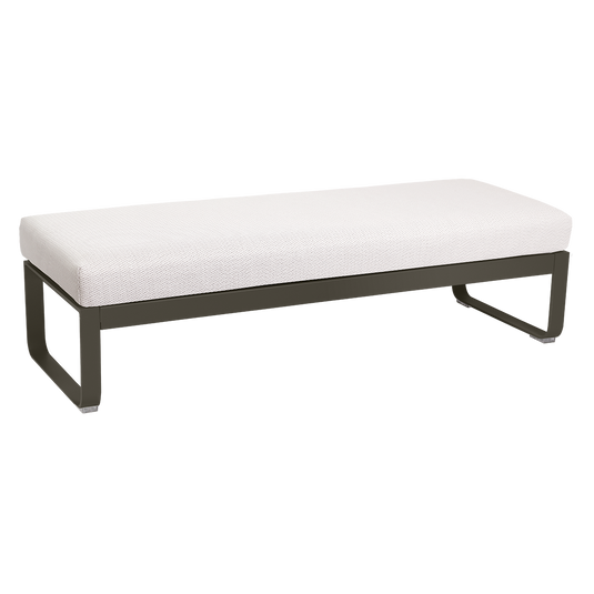 Fermob Bellevie 2-Seater Ottoman Bench – Tonka frame with Pearl fabric cushions