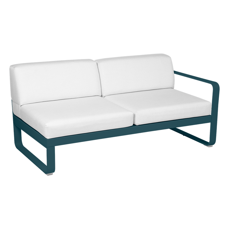 Load image into Gallery viewer, Fermob Bellevie 2-Seater Right Module – Acapulco Blue frame with Off-White fabric cushions
