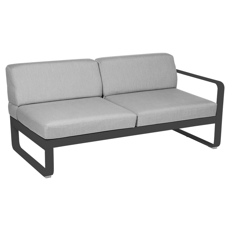 Load image into Gallery viewer, Fermob Bellevie 2-Seater Right Module – Anthracite frame with Flannel Grey fabric cushions
