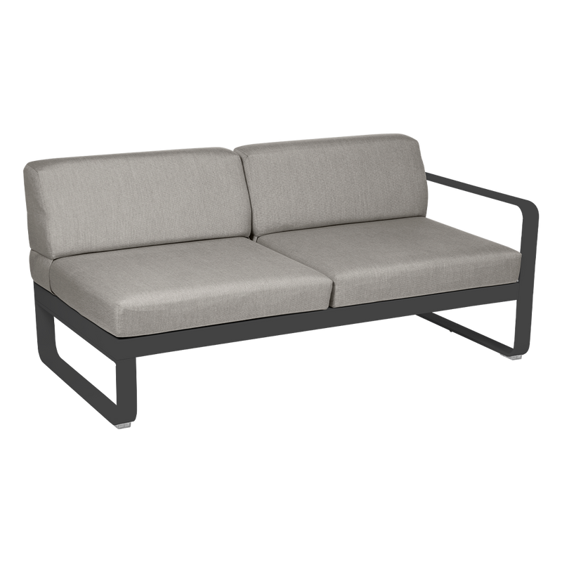 Load image into Gallery viewer, Fermob Bellevie 2-Seater Right Module – Anthracite frame with Grey Taupe fabric cushions
