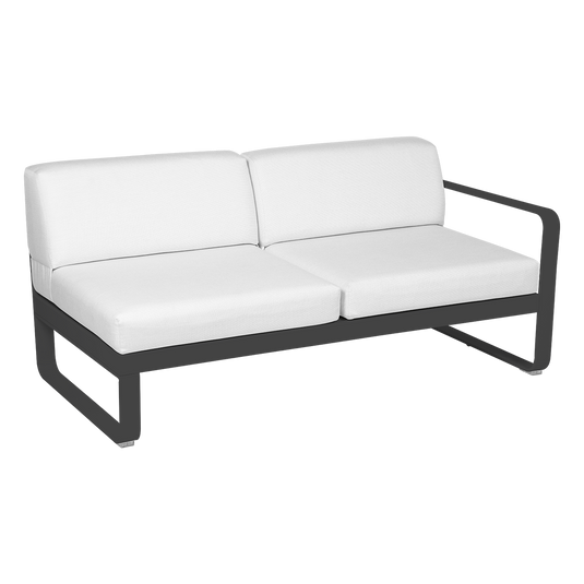 Fermob Bellevie 2-Seater Right Module – Anthracite frame with Off-White fabric cushions