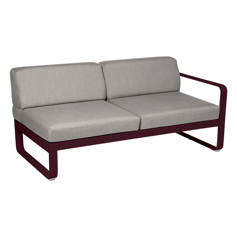 Load image into Gallery viewer, Fermob Bellevie 2-Seater Right Module – Black Cherry frame with Grey Taupe fabric cushions
