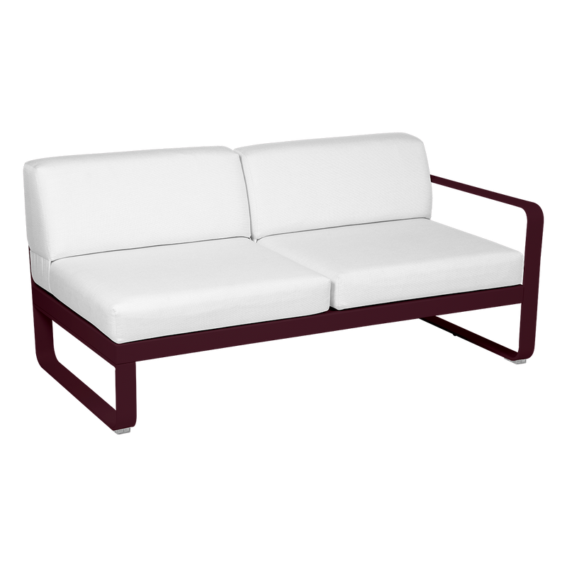 Load image into Gallery viewer, Fermob Bellevie 2-Seater Right Module – Black Cherry frame with Off-White fabric cushions
