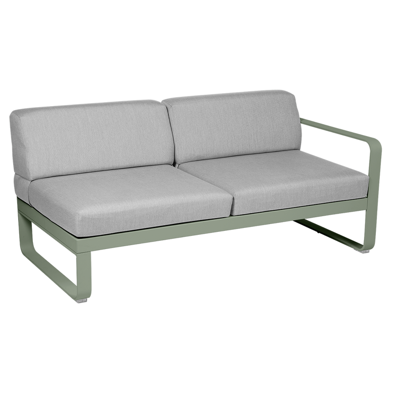 Load image into Gallery viewer, Fermob Bellevie 2-Seater Right Module – Cactus frame with Flannel Grey fabric cushions
