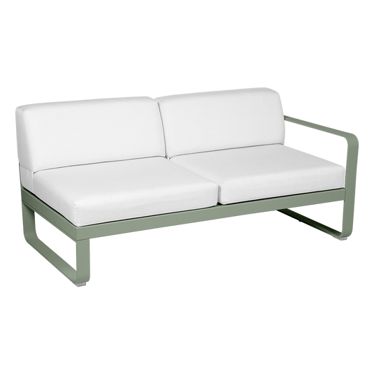Fermob Bellevie 2-Seater Right Module – Cactus frame with Off-White fabric cushions