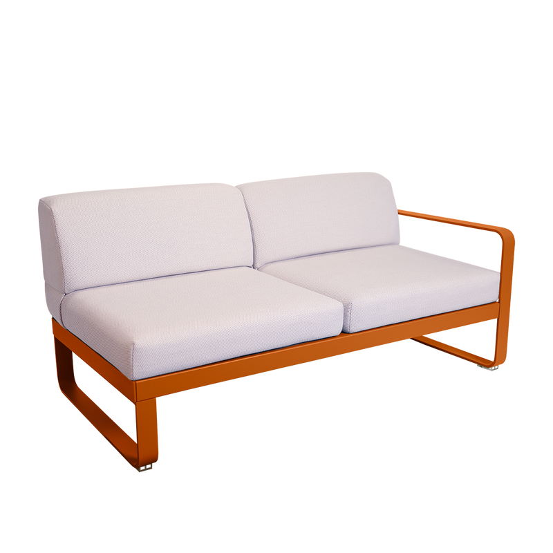 Load image into Gallery viewer, Fermob Bellevie 2-Seater Right Module – Candied Orange frame with Pearl fabric cushions
