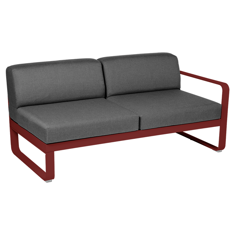 Load image into Gallery viewer, Fermob Bellevie 2-Seater Right Module – Chilli frame with Graphite Grey fabric cushions
