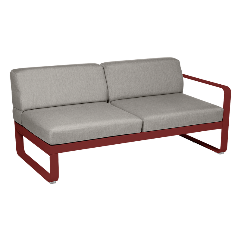 Load image into Gallery viewer, Fermob Bellevie 2-Seater Right Module – Chilli frame with Grey Taupe fabric cushions
