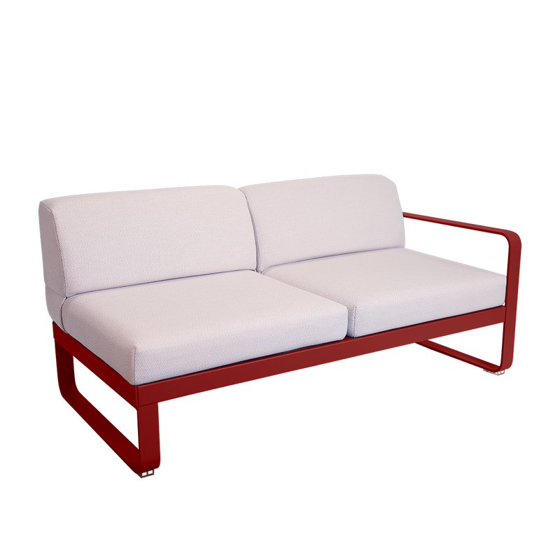 Load image into Gallery viewer, Fermob Bellevie 2-Seater Right Module – Chilli frame with Pearl fabric cushions
