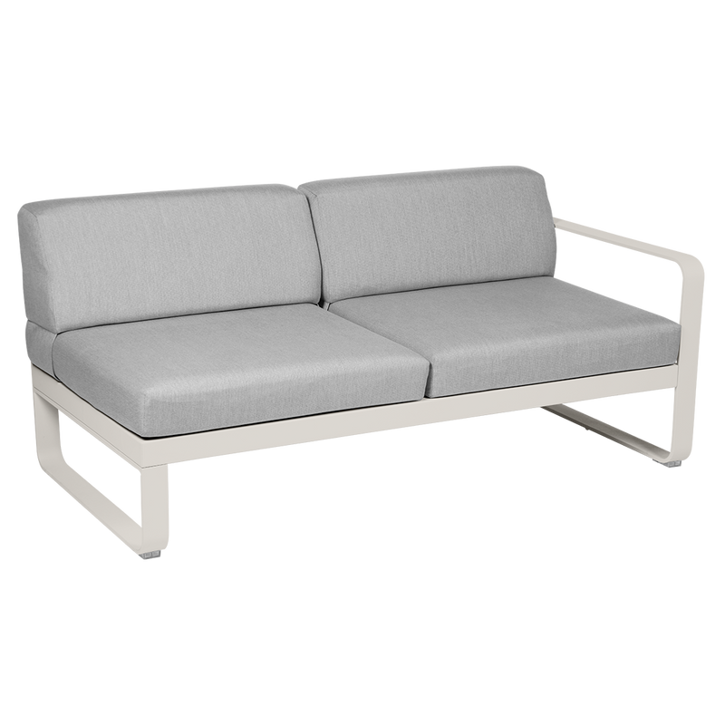 Load image into Gallery viewer, Fermob Bellevie 2-Seater Right Module – Clay Grey frame with Flannel Grey fabric cushions
