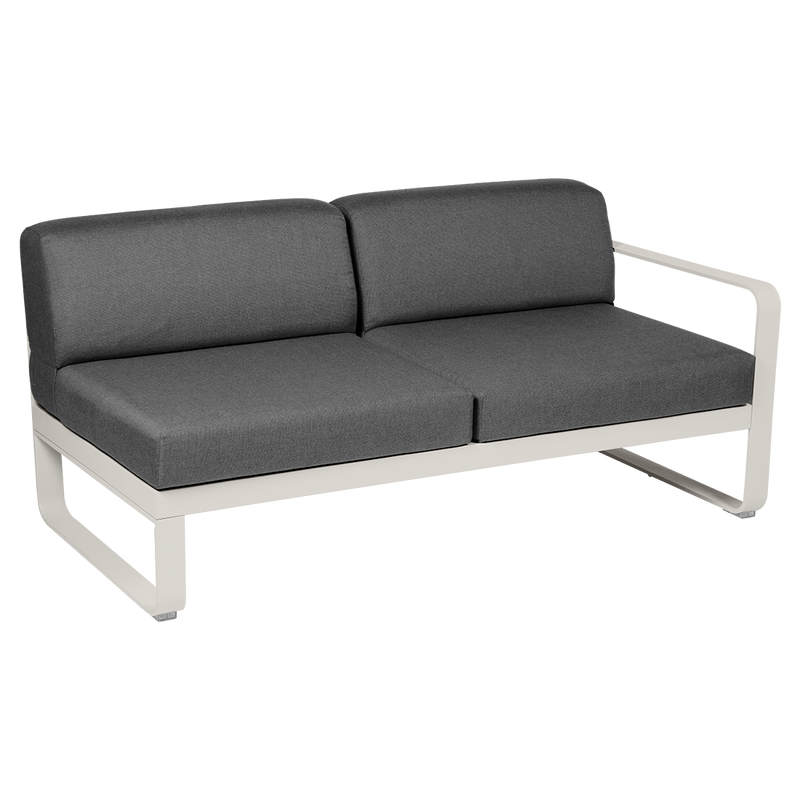 Load image into Gallery viewer, Fermob Bellevie 2-Seater Right Module – Clay Grey frame with Graphite Grey fabric cushions

