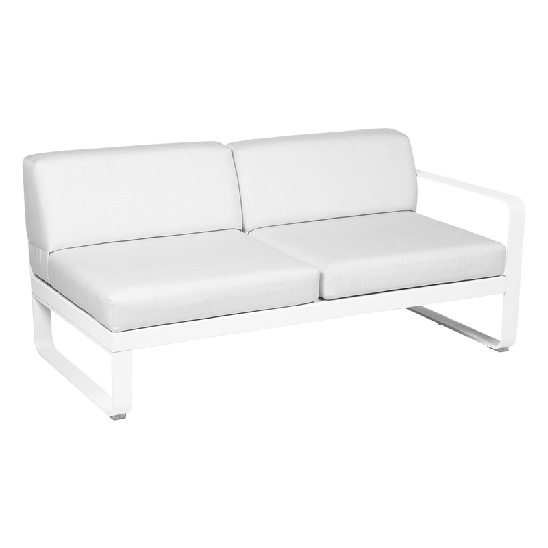 Load image into Gallery viewer, Fermob Bellevie 2-Seater Right Module – Cotton White frame with Off-White fabric cushions
