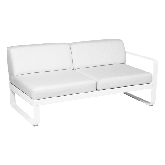Fermob Bellevie 2-Seater Right Module – Cotton White frame with Off-White fabric cushions