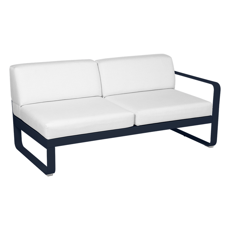 Load image into Gallery viewer, Fermob Bellevie 2-Seater Right Module – Deep Blue frame with Off-White fabric cushions

