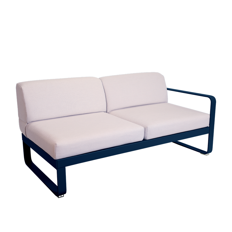 Load image into Gallery viewer, Fermob Bellevie 2-Seater Right Module – Deep Blue frame with Pearl fabric cushions
