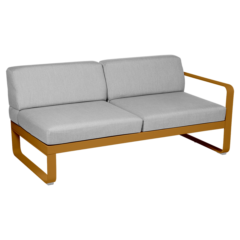 Load image into Gallery viewer, Fermob Bellevie 2-Seater Right Module – Gingerbread frame with Flannel Grey fabric cushions
