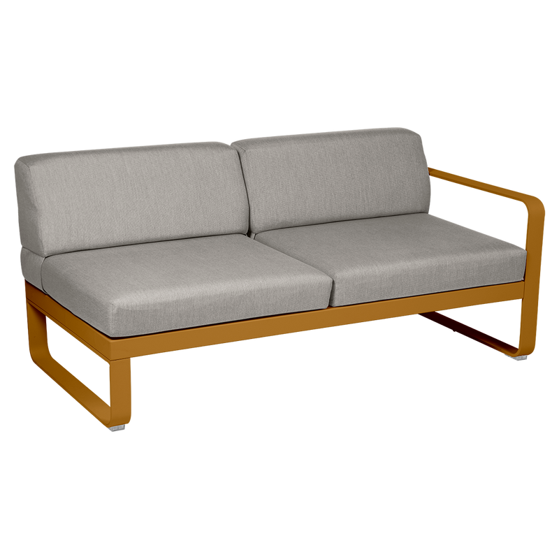 Load image into Gallery viewer, Fermob Bellevie 2-Seater Right Module – Gingerbread frame with Grey Taupe fabric cushions
