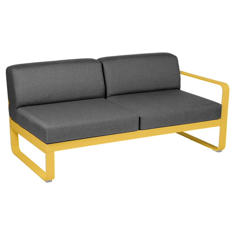 Load image into Gallery viewer, Fermob Bellevie 2-Seater Right Module – Honey frame with Graphite Grey fabric cushions
