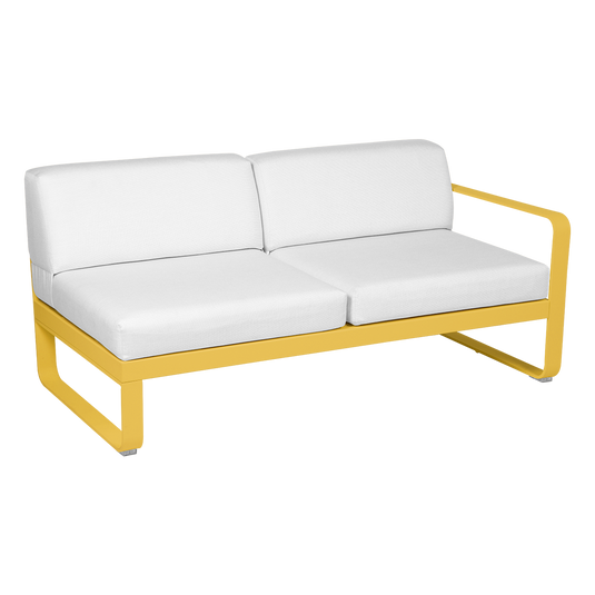 Fermob Bellevie 2-Seater Right Module – Honey frame with Off-White fabric cushions