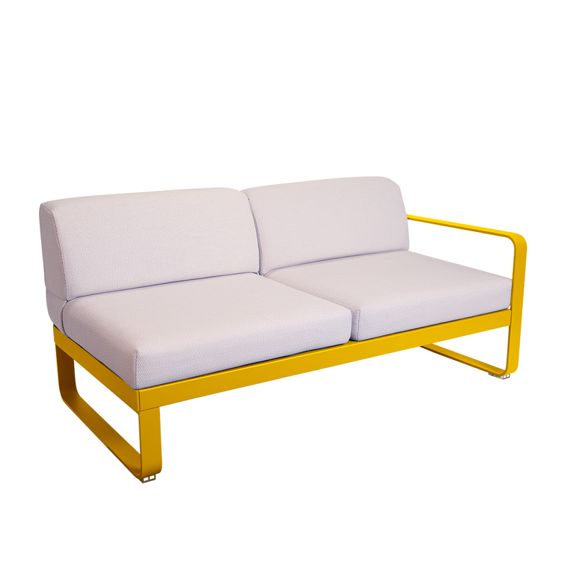 Load image into Gallery viewer, Fermob Bellevie 2-Seater Right Module – Honey frame with Pearl fabric cushions
