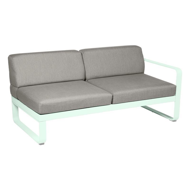 Load image into Gallery viewer, Fermob Bellevie 2-Seater Right Module – Ice Mint frame with Grey Taupe fabric cushions
