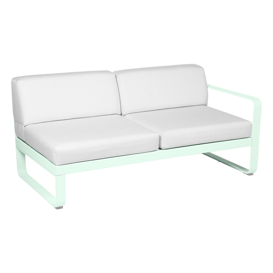 Fermob Bellevie 2-Seater Right Module – Ice Mint frame with Off-White fabric cushions