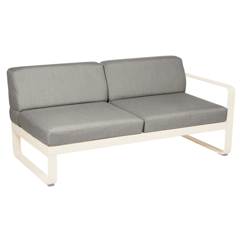Load image into Gallery viewer, Fermob Bellevie 2-Seater Right Module – Latte Beige frame with Grey Taupe fabric cushions
