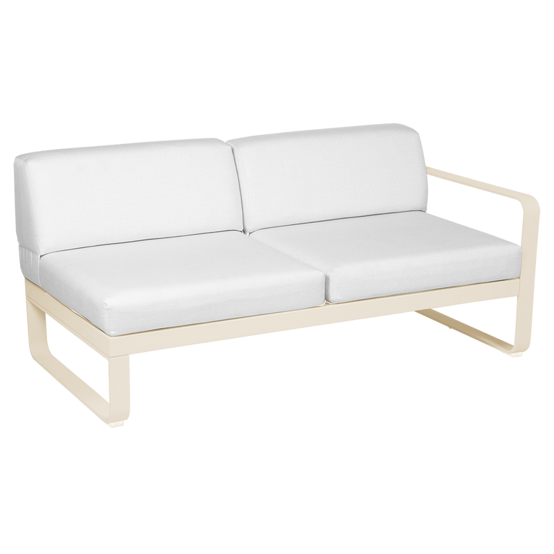 Load image into Gallery viewer, Fermob Bellevie 2-Seater Right Module – Latte Beige frame with Off-White fabric cushions
