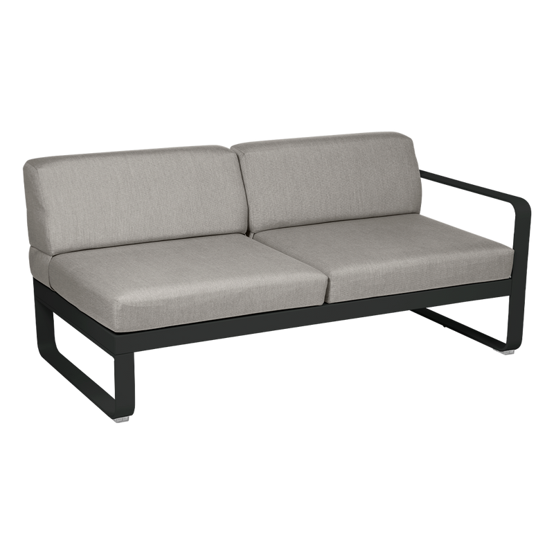 Load image into Gallery viewer, Fermob Bellevie 2-Seater Right Module – Liquorice frame with Grey Taupe fabric cushions
