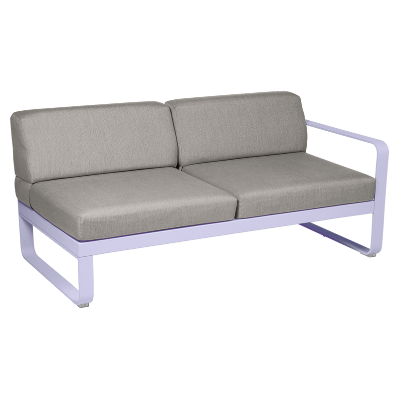 Load image into Gallery viewer, Fermob Bellevie 2-Seater Right Module – Marshmallow frame with Grey Taupe fabric cushions
